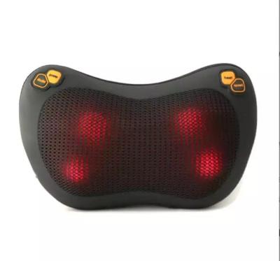 China Electric 4 Node Relaxation Massager Pillow Vibrator Shoulder Heating Back Massager Therapy Pillow Shiatsu Neck Kneading Infrared Massager for sale