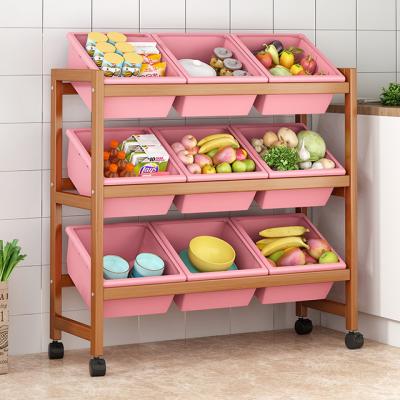 China 2022 Haichuan Kitchen Rack Storage Basket Rack 3-Layer Kitchen Storage Rack New for sale