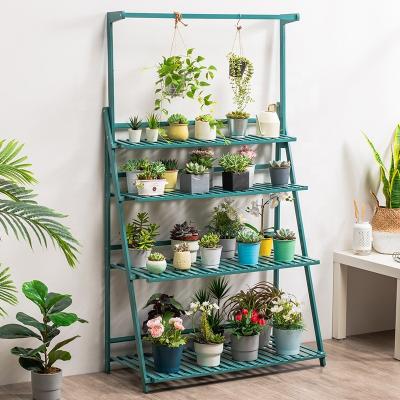 China Eco - Friendly Plant Shelf Stand Haichuan Bamboo Plants For Balcony Flower Rack for sale