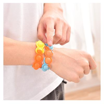 China Promotion Gift BM9482 Hot Sensory Bracelet Toy Push Pop Bubble Fidget Stress Colorful Rainbow Silicone Wristband for sale