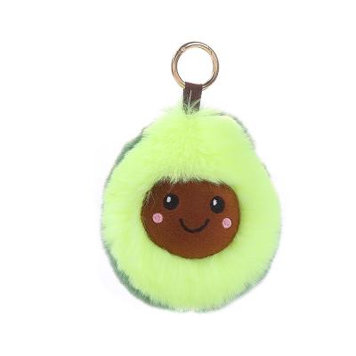 China Rex Rabbit Hair Cute Avocado Key Chain Accessories Multicolor Key Chain Ring Pendant Handbag New 2021 Promotion Gift BM1105 Big for sale