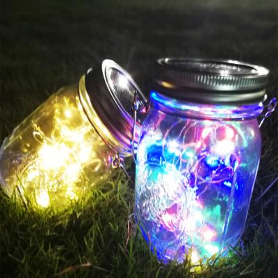 China High Quality Wholesale Solar Powerd Event Mason Jar Light Color Led Outdoor Festival Decoration Hanging Lights for sale