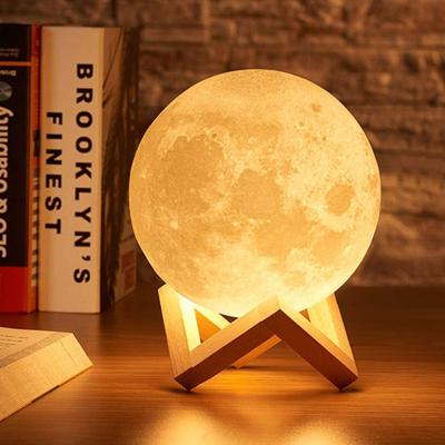 China Modern Wireless White Moon Lamp Night Light Dimmable Led 13-30Cm, Warm And Cool Touch Control, Outdoor Indoor Camping Lantern Decoration for sale