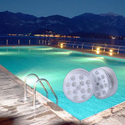 China Residential High Brightness 3Aa Ip68 Submersible Waterproof 13Led Portable Pool Light With Remote Cups For Party Fishtank Tub Garden for sale