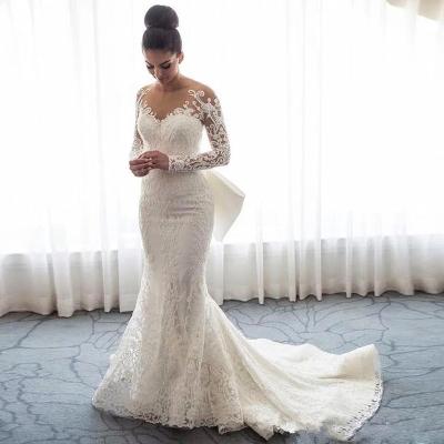 China New Design Wedding Dress Anti-static Luxury Detachable Train Elegant White Mermaid Wedding Dress 2022 for sale