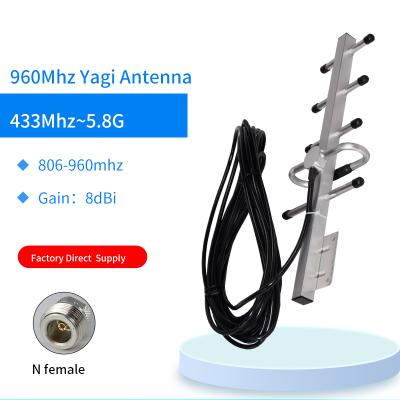 China 806-960 MHz Frequency Range 8 dBi 4G Yagi Antenna Signal Aluminum Alloy Amplifier GJX-960Yagi8 for sale