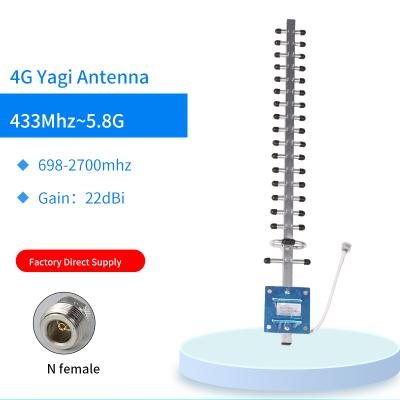 China Aluminum Alloy 700-2700 MHz 22 dBi 4G Wireless Connector Amplifier Home Portable Yagi Antenna for sale