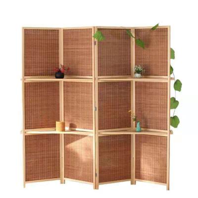 China CLASSIC Folding Bamboo Rattan Doors Solid Wood Room Dividers Indoor Decorative Room Divider for sale