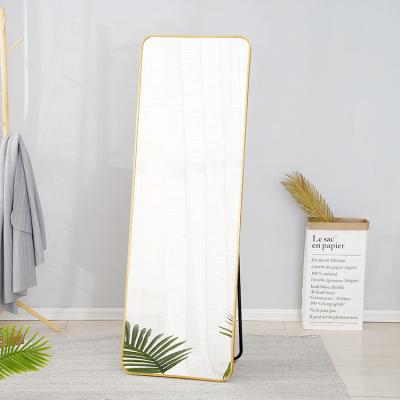 China Rectangular Full Mirror Minimalist Home Standing Mirror Frame Metal Decoration Floor Mirror for sale