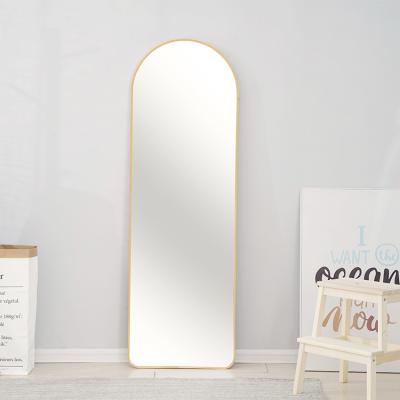 China Minimalist Arched Metal Frame 59.1x19.68 Inch Wall Mirror Integral Mirror Vertical Floor Mirror for sale