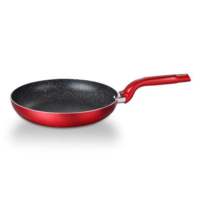 China 20CM Masterclass Anti Red Scratch Viable Aluminum Nonstick Marble Stone Coated Frying Pan Customized Handle Lid Frying Pan Induction Cookware for sale