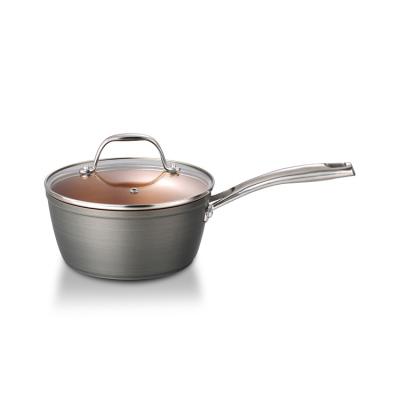 China Sustainable 16cm - 20cm Long Last Copper Non-Stick Coating Hard Anodized Stainless Steel Sauce Pan Aluminum Pot For Kitchen for sale