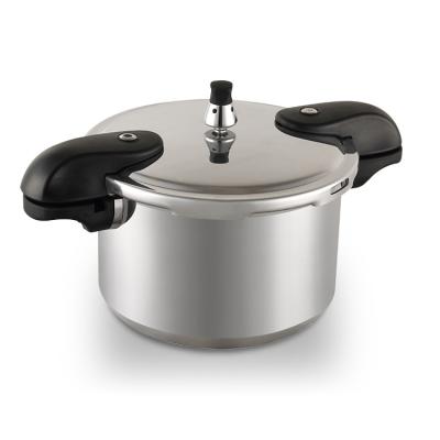 China Sustainable 8QT Double Handle Aluminum Pressure Cooker Induction Bottom Gas Pressure Cooker Safety Coating 22CM for sale