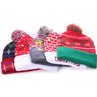 China Soft/Comfortable/Autumn Breather Winter Keep Warm Color Full Color Fashion Jacquard Beanie Cap Bucket Hat Cable Christmas Gift LED Lighter for sale