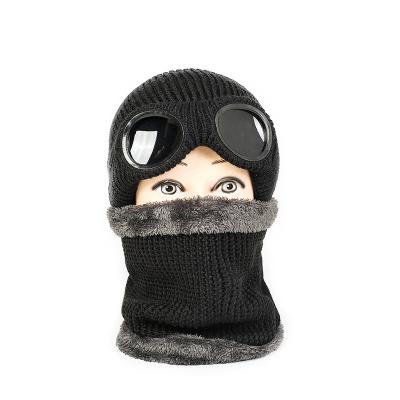 China Soft/comfortable winter/autumn breather keep shinny warm color full sequin beanie hat sun glasses wire neck mask hat for sale