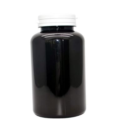 China food & Beverage Packaging Black 250cc PET Pill Packer Plastic Bottle With 45 Neck Finish With Customized Lid for sale