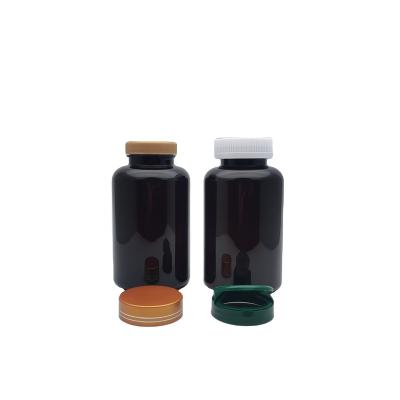 China Medicine 400ml, black 13oz capsule bottle, factory wholesale PET pill bottle, screw cap for sale