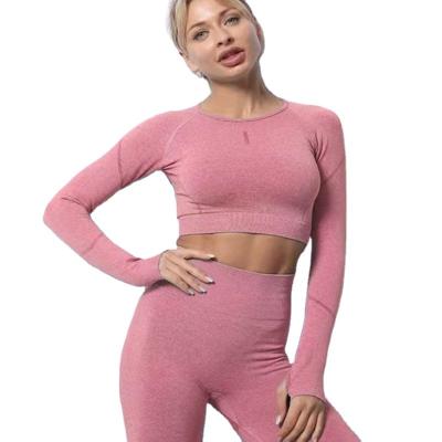 China Women One Color Clothing Breathable Sports And High Waisted Workout Leggings Yoga Set Fitness for sale