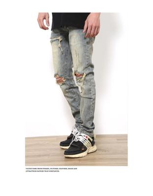 China Manufacturer Wholesale Fashion Jeans Breathable Hot Selling Jeans Men's Loose Ripped Jeans for sale