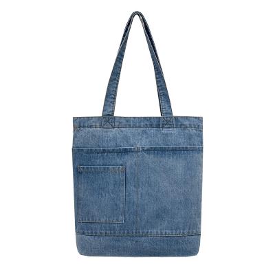 China 2022 Hot Selling Denim Personality Design Ladies Large Capacity Universal Denim Tote Bag for sale