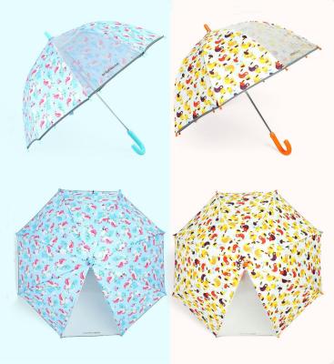 China Kids Long Handle Coastal Cartoon Animal Umbrella Safe And Automatic Umbrella for sale