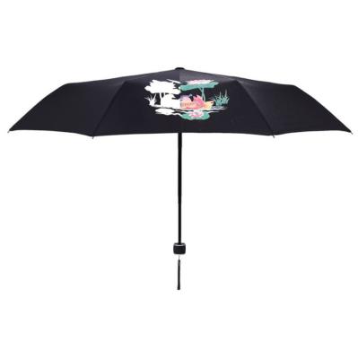 China Minimalist Umbrellas With Logo Printed Custom Fold In Water Discoloration Umbrella for sale