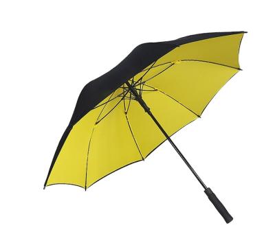 China Double Layer Fabric 27*8K Large Double Deck Golf Umbrella With Straight Handle for sale