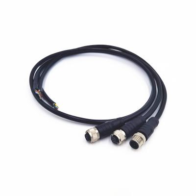 China Custom M12 3pin 4pin 5pin 6pin 7pin IP67 IP68 Automotive Circular Connector Waterproof Cable for sale