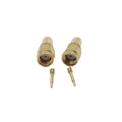 China Straight RF Gold Plated SMA Male RF Connector For Low Loss LMR200 Cable RF Connector for sale