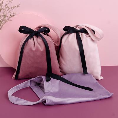 China Beautiful Eco Handled Colorful Soft Drawstring Bag Cotton Small Smooth Drawstring Bag for sale