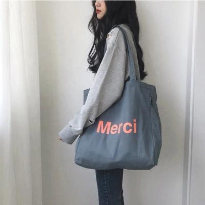 China Wholesale Fashion Eco-Friendly Women Stock Promotion Cotton Casual Shopping Folding Canvas Tote Bag for sale