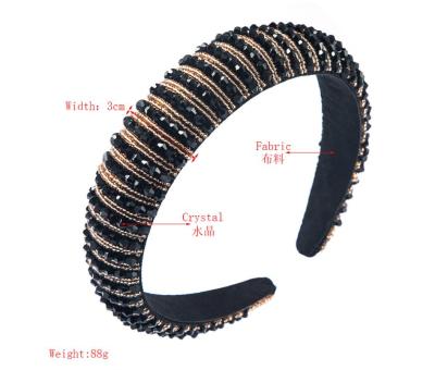 China High Quality Simple Wide Brim Fashion Amazon Sponge Fashion Hot Selling Hand-Beaded Hairband Headband for sale