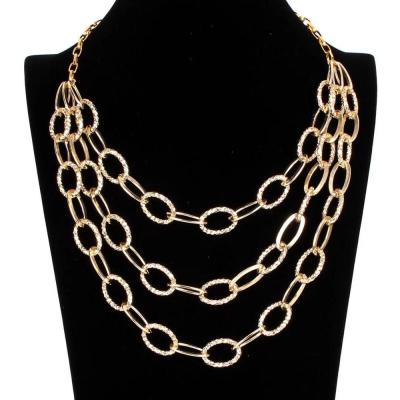 China Three-Layer Aluminum Fashion Aluminum Chain Necklace, Gold Chain Necklace for sale