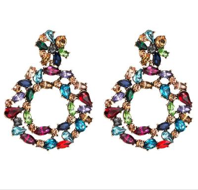 China FASHIONABLE Ring Exaggerated Diamond And Colorful Acrylic Earrings Fashion Earrings For Women for sale