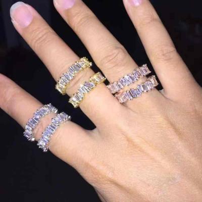 China FASHIONABLE Zircon Ring Copper Irregular Rectangular Fashion Layout for sale