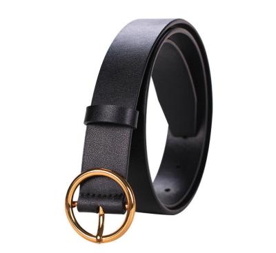 China Fashion Ladies Belt Round Decorative Buckle Retro Simple Belt Jeans Belt For Girl for sale