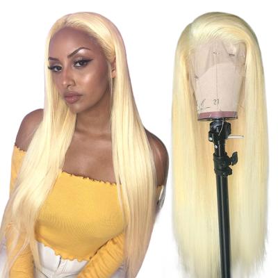 China 10-24 Inch Silky Straight Human Hair Lace Front Wig Human Hair Lace Front Wig 613# Long Natural Wave Wig for sale