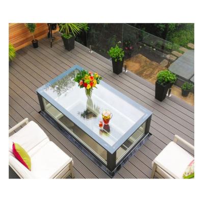 China Modern Landscape Side Terrace Grooved Recyclable WPC Decking Flooring for sale