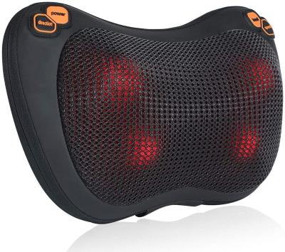 China Wholesale Neck Tissue Electric Infrared Deep Shiatsu Neck Massager Back Pillow With Heat Kneading for sale