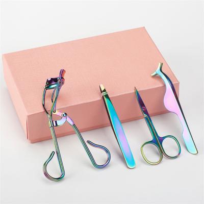 China For Full Strip Lashes Or Eyelash Extension Kit Tool Box Lifting Tweezers Set Custom Lint Accessories With Eyelash Curler Eyelash Scissor Private Label for sale