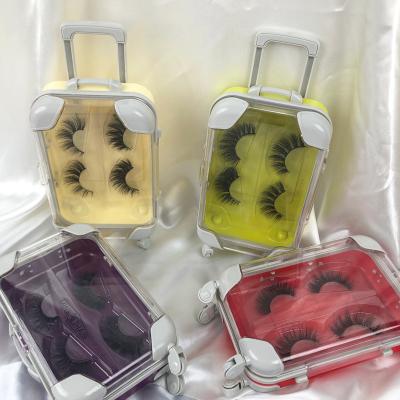 China Bestsellers Thick Lashes Wholesale False Mink Lashes Sellers Full Strip Lashes Mini Mink Lashes Packages Suitcase Packaging for sale