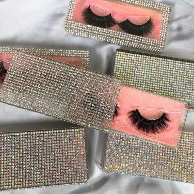 China Thick Curly Faux 3d Mink Lashes 15mm Lashes Box Without Lashes Bling Packaging Case With Mirror for sale