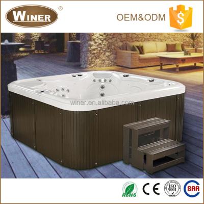 China Outdoor / Indoor 6 Person Freestanding Musical Hot Tub And Spa Acrylic Massage With Healing LED Light for sale