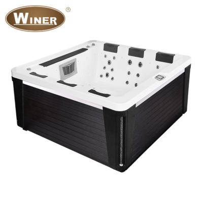 China New Design 6 People Deluxe Steel Free Massage Whirlpool Coupling Acrylic Hydraulic Fiberglass Message Spa Hot Tub for sale