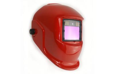 China Electronic Din 4 / Din 9-13 Welding Helmet Red , Cell Battery Powered for sale