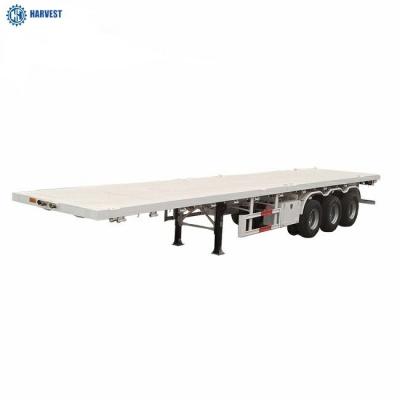 China 40 de Ton Payload Platform Thickness 3m m FUWA 3 del árbol 40ft del plano remolque semi en venta