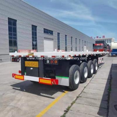 Cina Gomma del contenitore 12.00R22.5 di Ton Flatbed Semi Trailer Shipping dell'acciaio 60 di Q345B in vendita