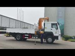 10 Ton Howo 4x2  Heavy Duty Cargo Truck Mounted Telescopic Crane