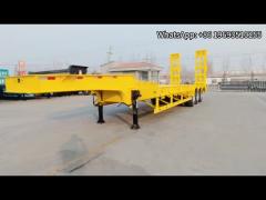 3 Axle Heavy Duty Semi Trailer Low Bed Mechanical Ladder Sale to Tanzania