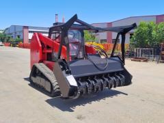 TS65 Tracked Skid Steer Loader with Powerful 75hp Cummins and Forest Mulcher for Brush Cutting